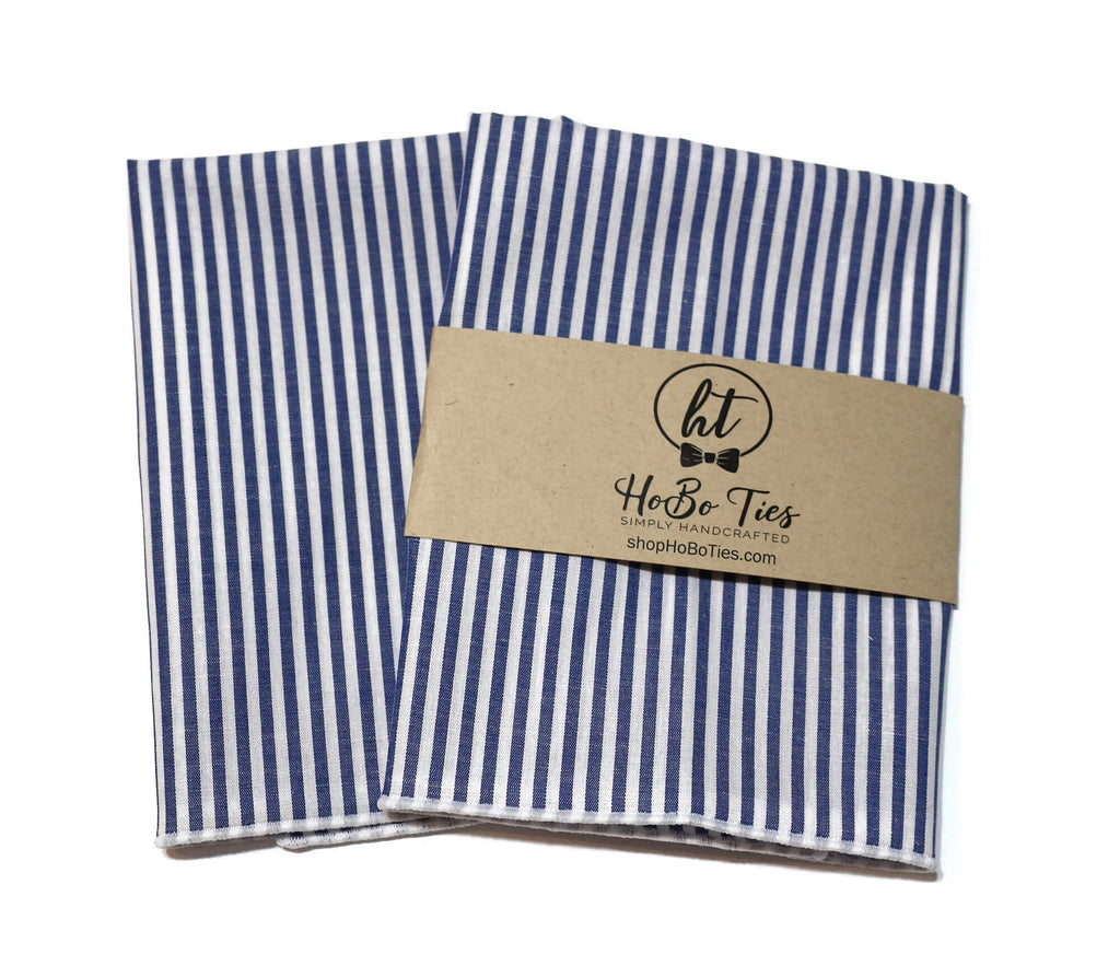 Nautical Blue Stripe Necktie showcasing a handcrafted design, perfect for formal wear accessories men.