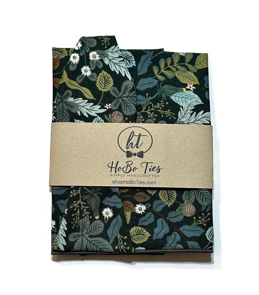 Hunter Verte Floral Bow Tie featuring vibrant floral patterns on a handcrafted fabric, perfect for men's formal wear accessories.