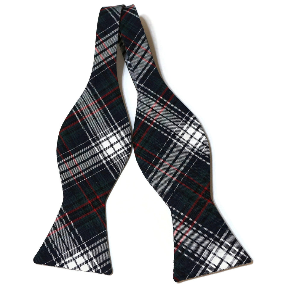 Men’s Navy & Green Plaid Cummerbund and Bow Tie Set | Classic Tartan Formalwear for Weddings, Proms & Black-Tie Events