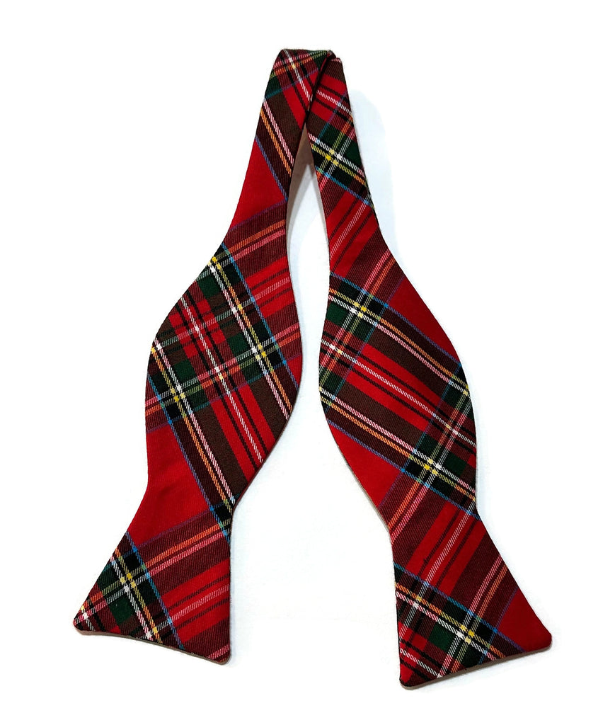 Red Stewart Tartan Plaid Bow Tie
