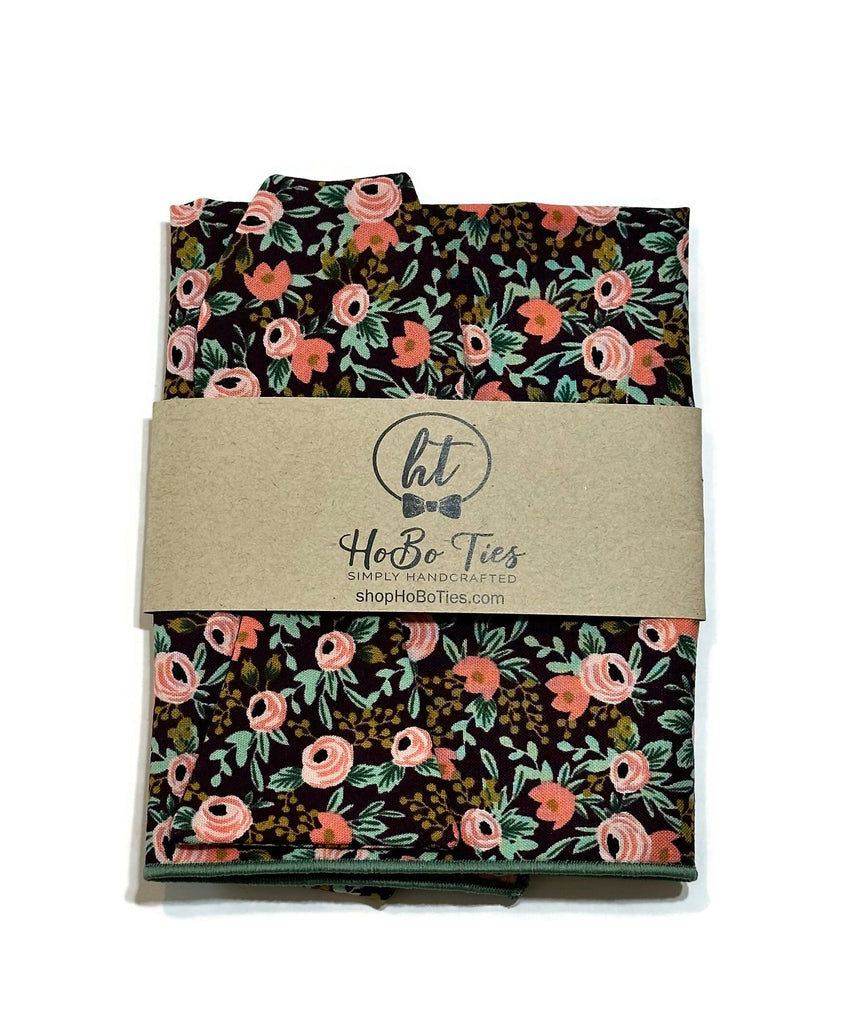 Currant Rosa Floral Bow Tie, handmade bow ties, floral neckties, custom men’s neckwear, supporting local handmade.