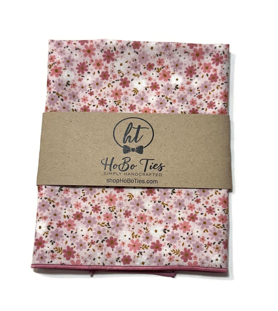 Field of Blooms Floral Pocket Square (Mens) - handcrafted cotton pocket square with floral design, perfect for men’s formal wear.