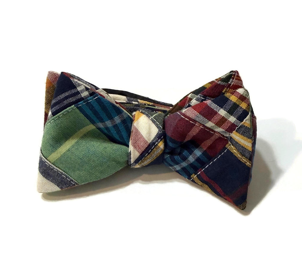 Men’s Patchwork Plaid Cummerbund and Bow Tie Set | Classic Madras Formalwear for Weddings, Proms & Black-Tie Events