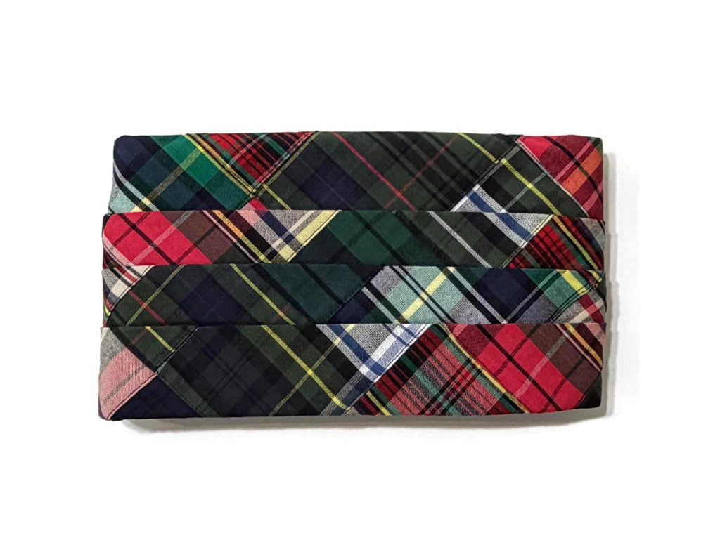 Men’s Patchwork Plaid Cummerbund and Bow Tie Set | Classic Tartan Formalwear for Weddings, Proms & Black-Tie Events