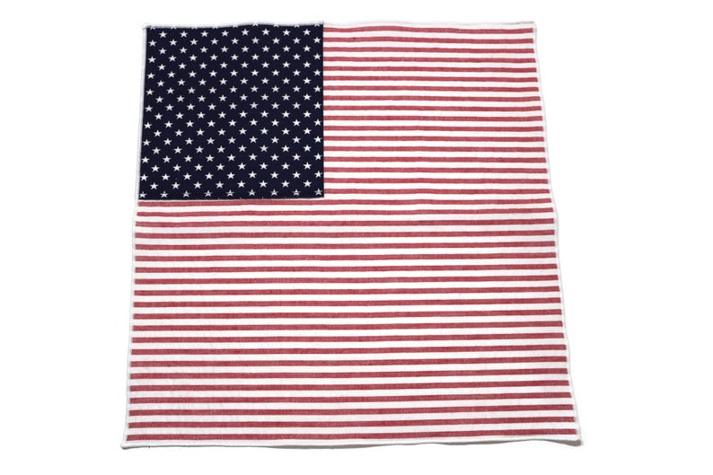American Flag Seersucker Pocket Square (Mens) made from 100% cotton, perfect accessory for formal wear and weddings.