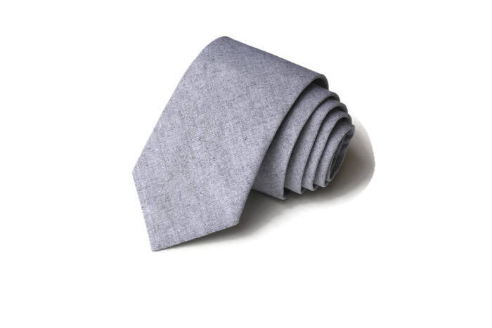 Gray Chambray Necktie