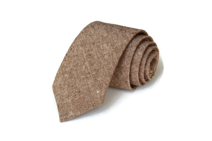 Brown Linen Necktie