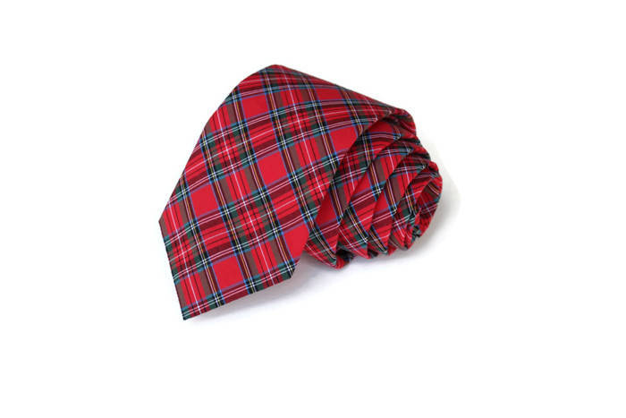 Red Tartan Plaid Necktie