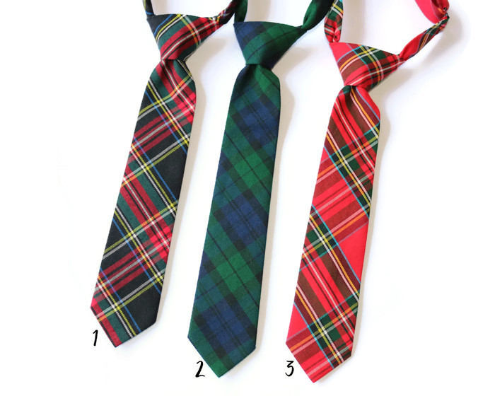 Tartan Plaid Necktie - Boys Pre-Tied collection of handcrafted neckties featuring vibrant patterns.
