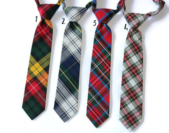 Tartan Plaid Necktie - Boys Pre-Tied collection featuring various plaid designs, perfect for boys' formal attire and unique occasions.
