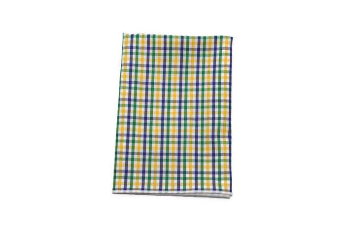 Mardi Gras Tattersall Pocket Square (Boys) in vibrant plaid, perfect for wedding accessories for men and boys formal accessories.