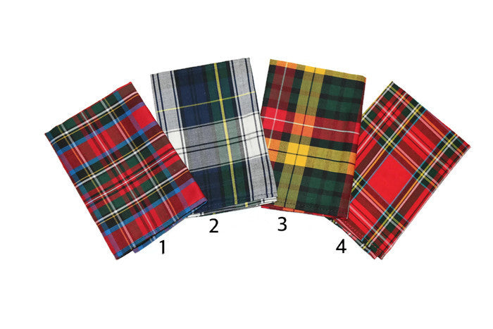 Tartan Plaid Pocket Square (Mens) collection with various plaid patterns for men's formal wear accessories.