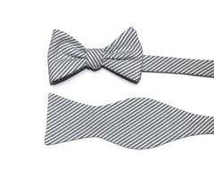 Gray Seersucker Cummerbund & Bow Tie