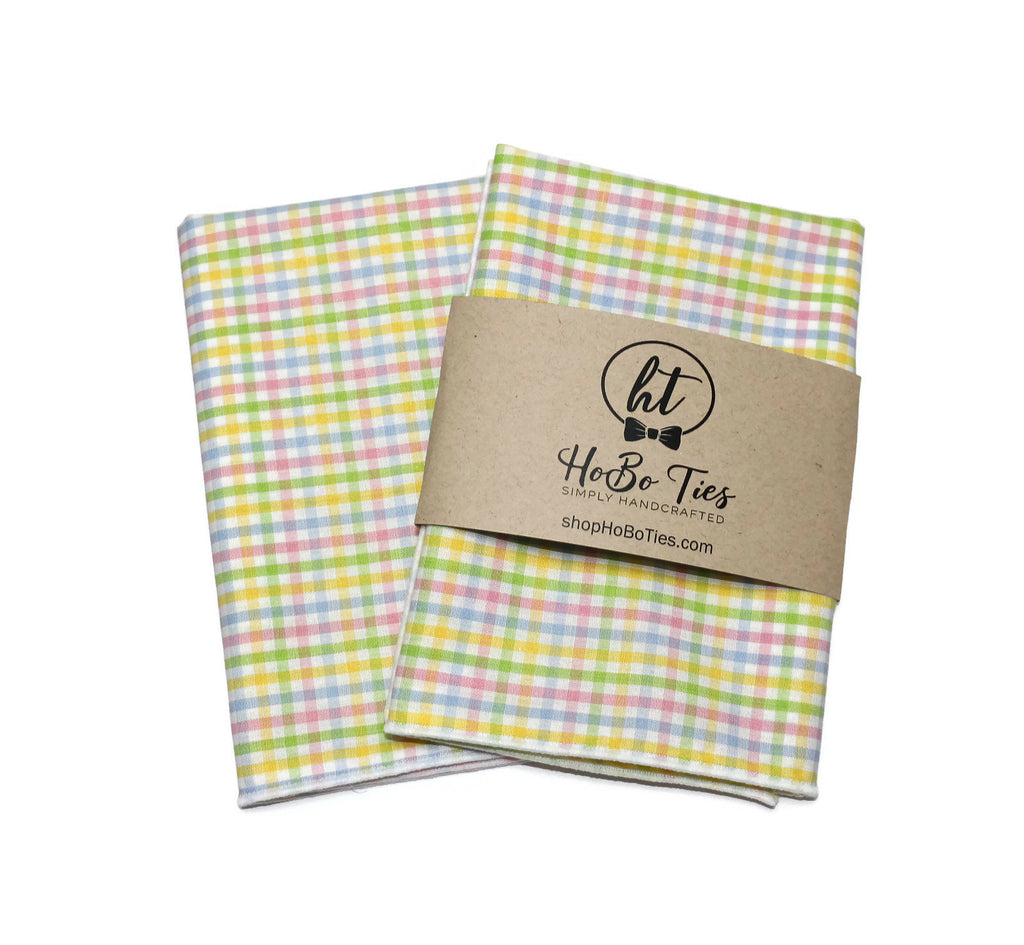Easter Tattersall Check Pocket Square (Mens)