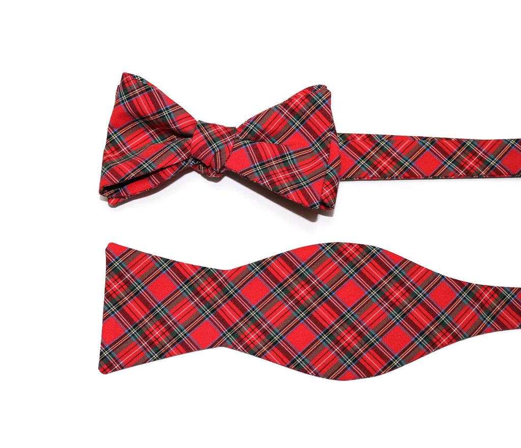 Men’s Red and Green Plaid Cummerbund and Bow Tie Set | Classic Tartan Formalwear for Weddings, Proms & Black-Tie Events