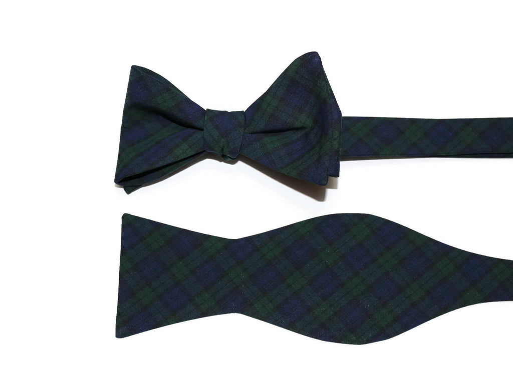 Black Watch Tartan Plaid Bow Tie, handcrafted neckties for men, unique bow tie patterns, handmade bow ties