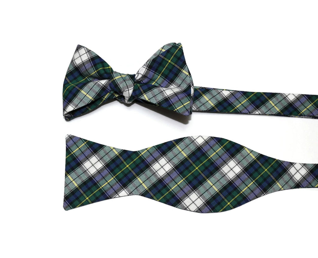 Men’s Blue and Green Plaid Cummerbund and Bow Tie Set | Classic Tartan Formalwear for Weddings, Proms & Black-Tie Events