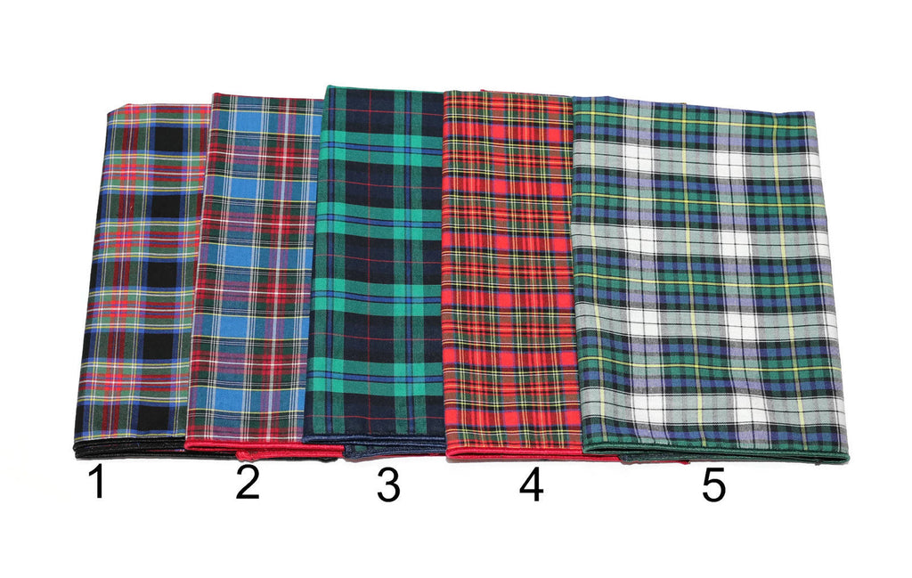 Tartan Plaid Pocket Square (Boys) - Range of colorful plaid designs for boys' formal accessories and wedding neckwear.