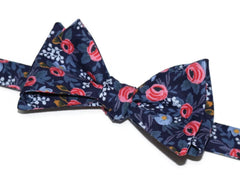 Navy Rosa Floral Bow Tie
