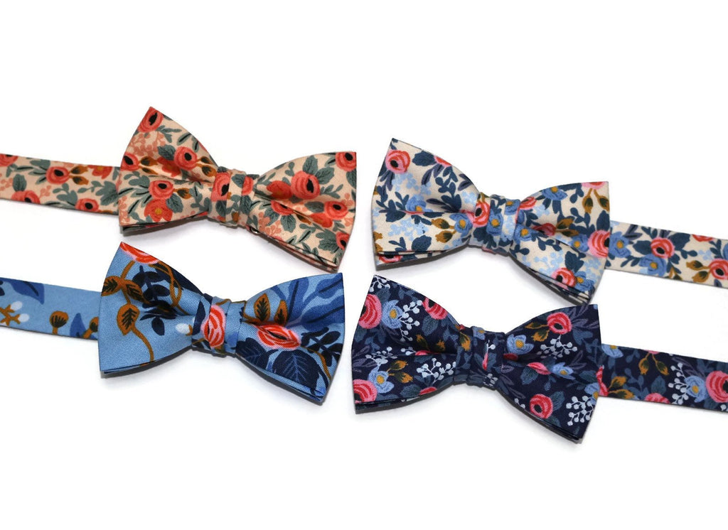 Floral Bow Tie - Boys collection featuring handcrafted neckties in various floral patterns for kids.