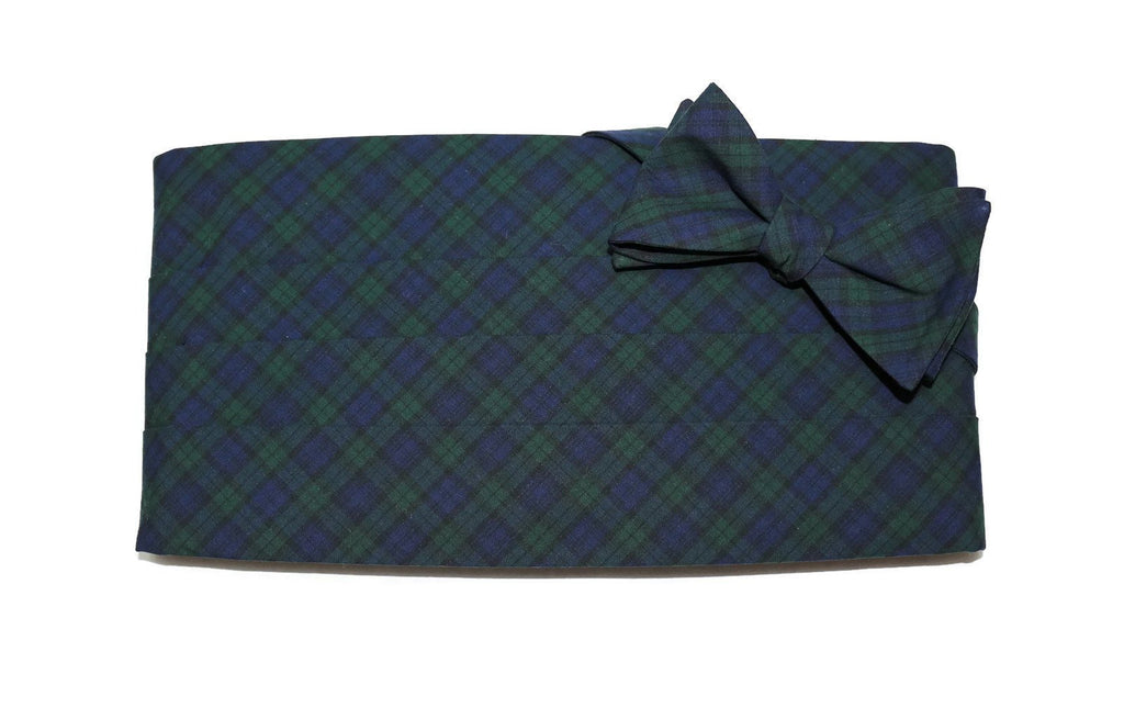Black Watch Tartan Plaid Cummerbund & Bow Tie