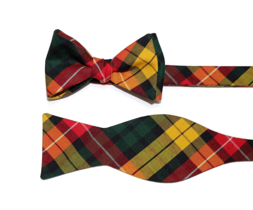 Buchanan Tartan Plaid Bow Tie, handcrafted neckties, handmade bow ties for men, unique bow tie patterns, plaid bow ties.