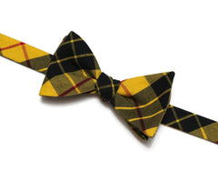 Yellow & Black Tartan Plaid Bow Tie