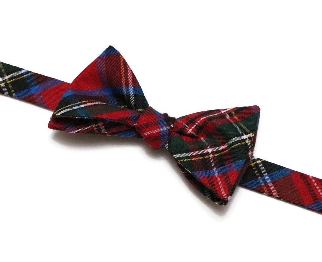 Carolina Tartan Plaid Bow Tie, handcrafted neckties for men, unique bow tie patterns, handmade bow ties.