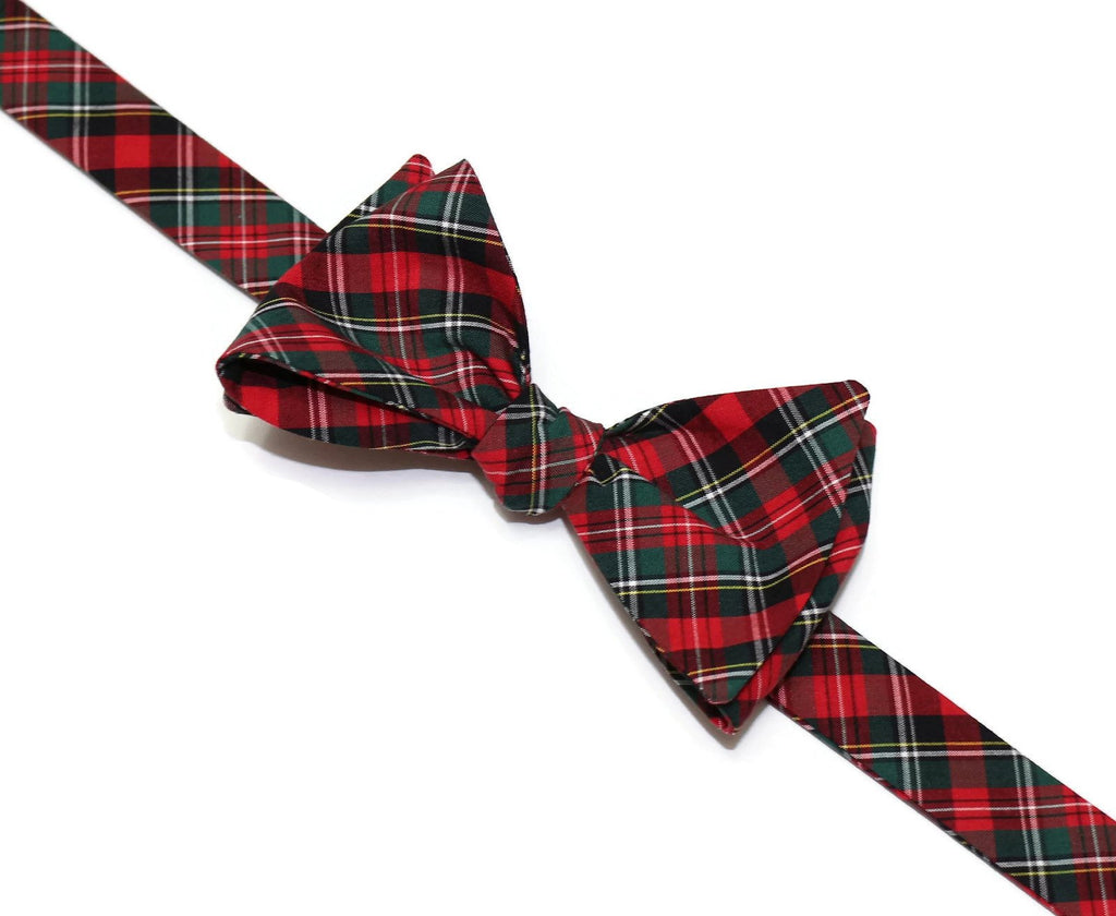 Hunter & Red Tartan Plaid Bow Tie, a handcrafted necktie that adds style to men's formal wear.