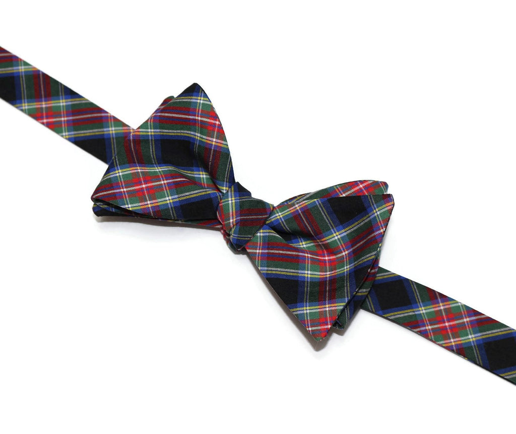 Black & Red Tartan Plaid Bow Tie