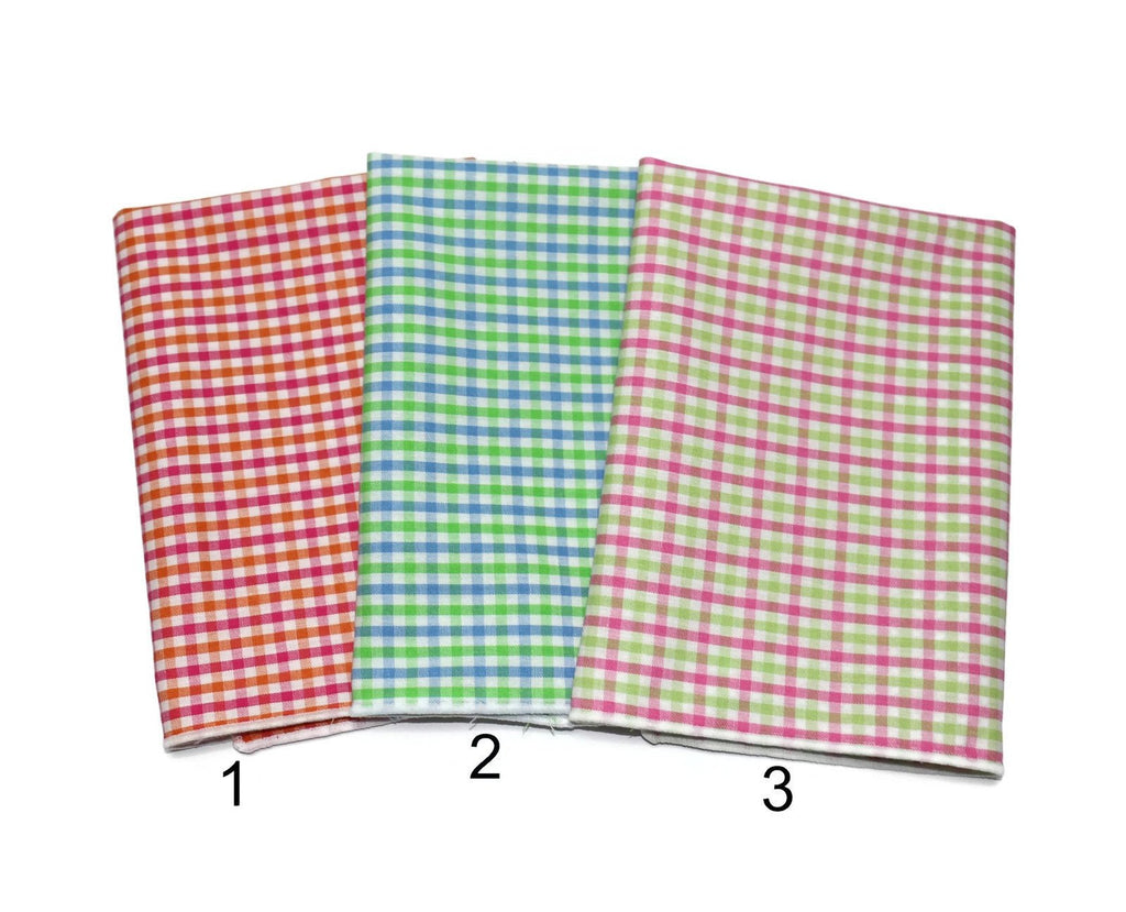 Tattersall Check Pocket Square (Mens) in red, green, and pink plaid patterns, perfect for men's formal wear accessories.