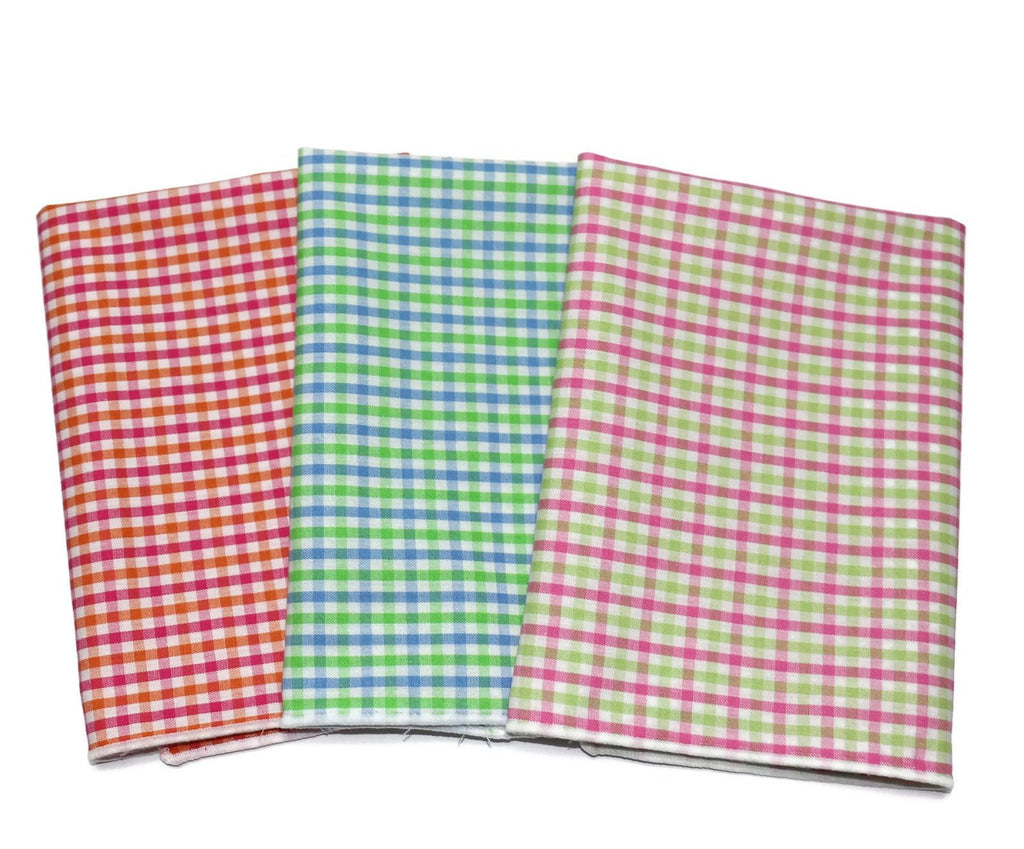 Tattersall Check Pocket Square (Mens) in red, green, and pink, perfect for unique bow tie patterns and men's accessories.