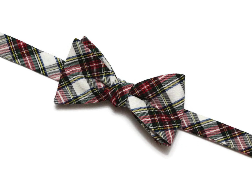 Dress Stewart Tartan Plaid Bow Tie, handcrafted neckties, perfect for men’s formal wear and wedding accessories.