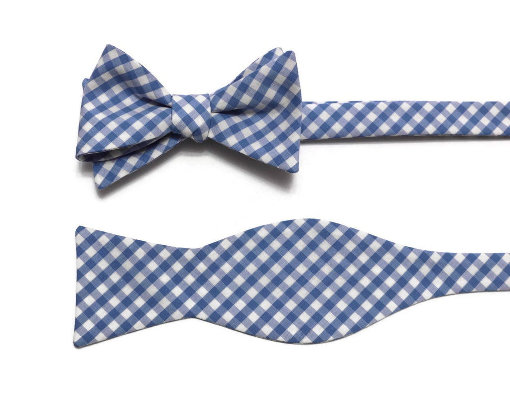 Blue Gingham Check Cummerbund & Bow Tie, handcrafted neckties, men’s bow ties, wedding accessories for men.