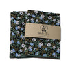 Black Rosa Floral Pocket Square (Mens)