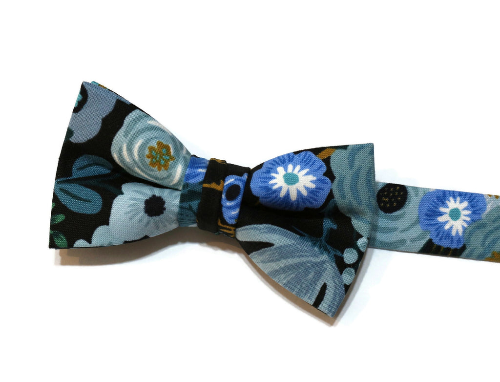 Garden Party Floral Bow Tie - Boys, handcrafted neckties, handmade bow ties, floral boys formal accessories.