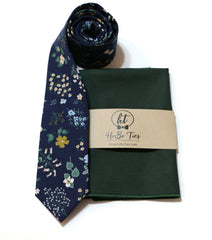 Navy Hawthorne Floral Necktie