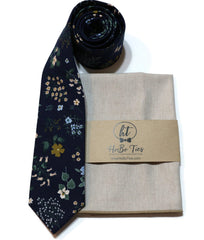 Navy Hawthorne Floral Necktie
