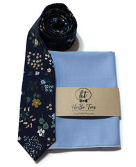 Navy Hawthorne Floral Necktie