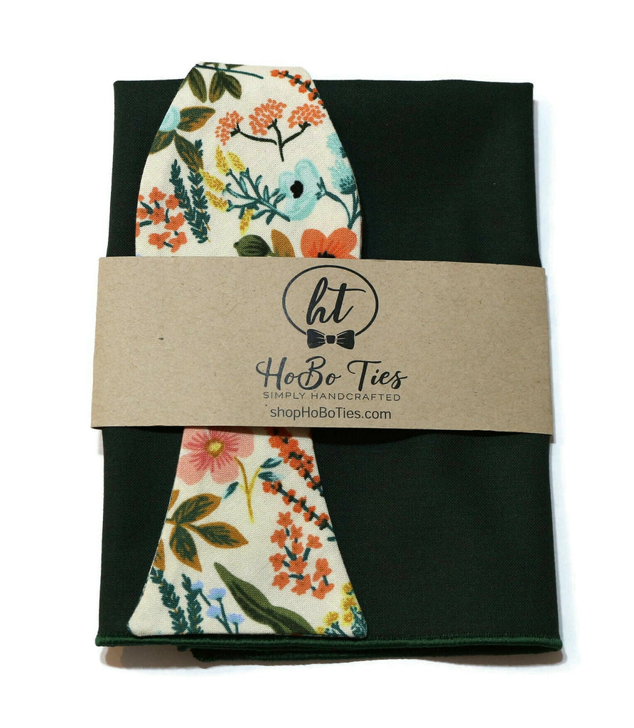 Natural Amalfi Floral Bow Tie, handcrafted neckties, handmade bow ties, men’s wedding accessories.