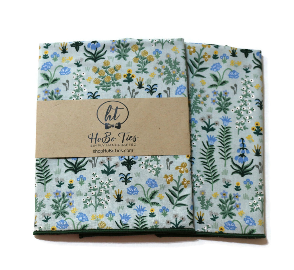 Mint Menagerie Garden Floral Pocket Square (Mens)