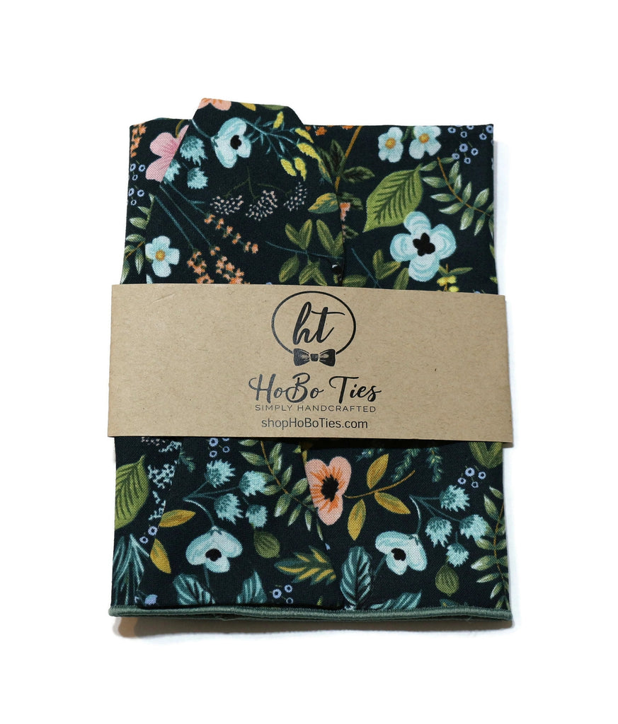 Navy Amalfi Floral Bow Tie showcasing distinct floral patterns, a perfect choice in handcrafted neckties for men.