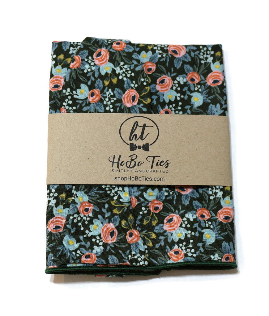 Hunter Rosa Floral Bow Tie featuring vibrant floral design, perfect for men's formal wear and handmade accessories.