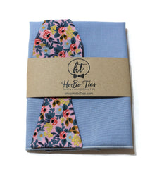 Violet Metallic Rosa Floral Bow Tie