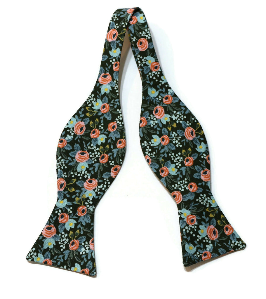 Hunter Rosa Floral Bow Tie handcrafted neckties handmade bow ties wedding accessories for men
