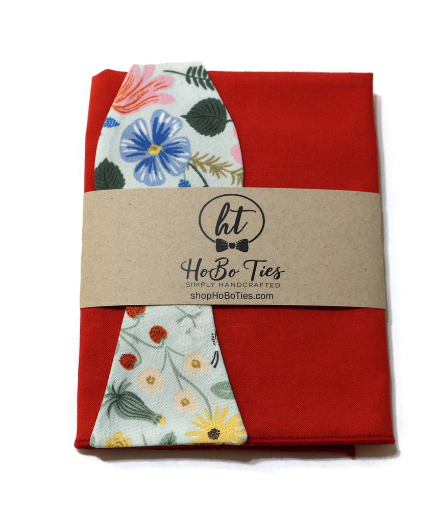 Mint Strawberry Fields Floral Bow Tie with vibrant floral pattern and solid red backing, perfect for men’s formal wear accessories.