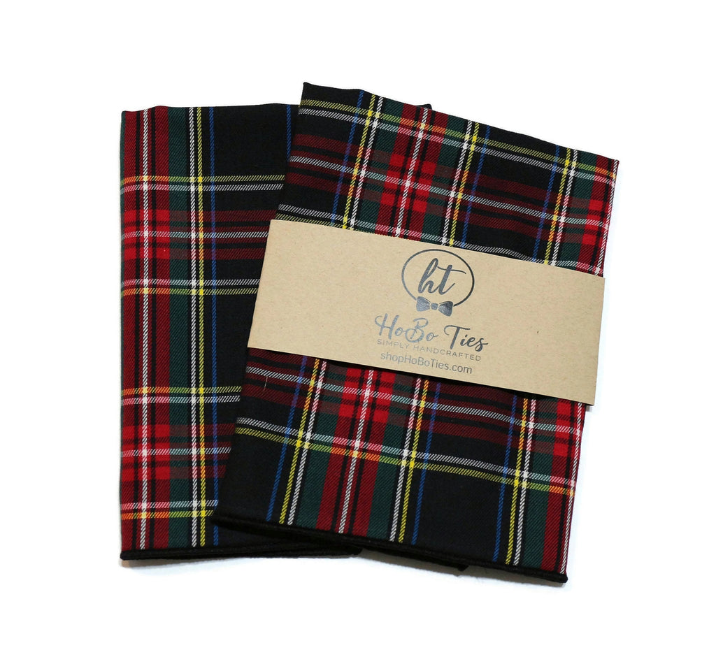 Black Stewart Tartan Plaid Bow Tie