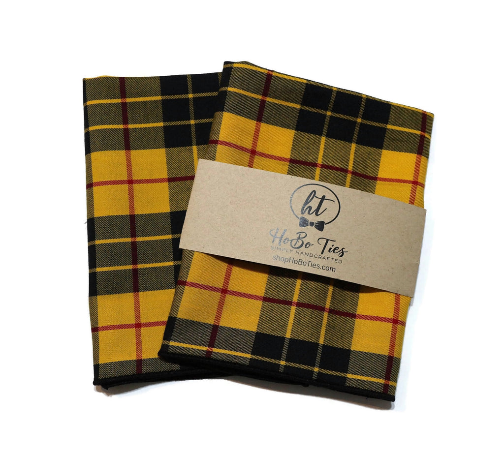 Yellow & Black Tartan Plaid Bow Tie