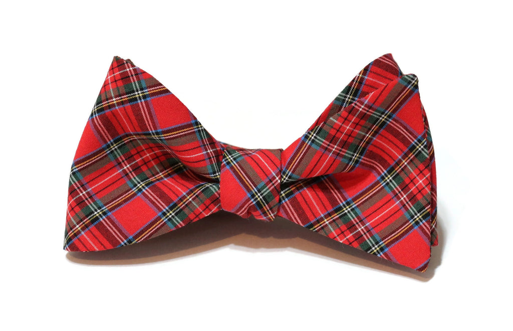Red Tartan Plaid Bow Tie