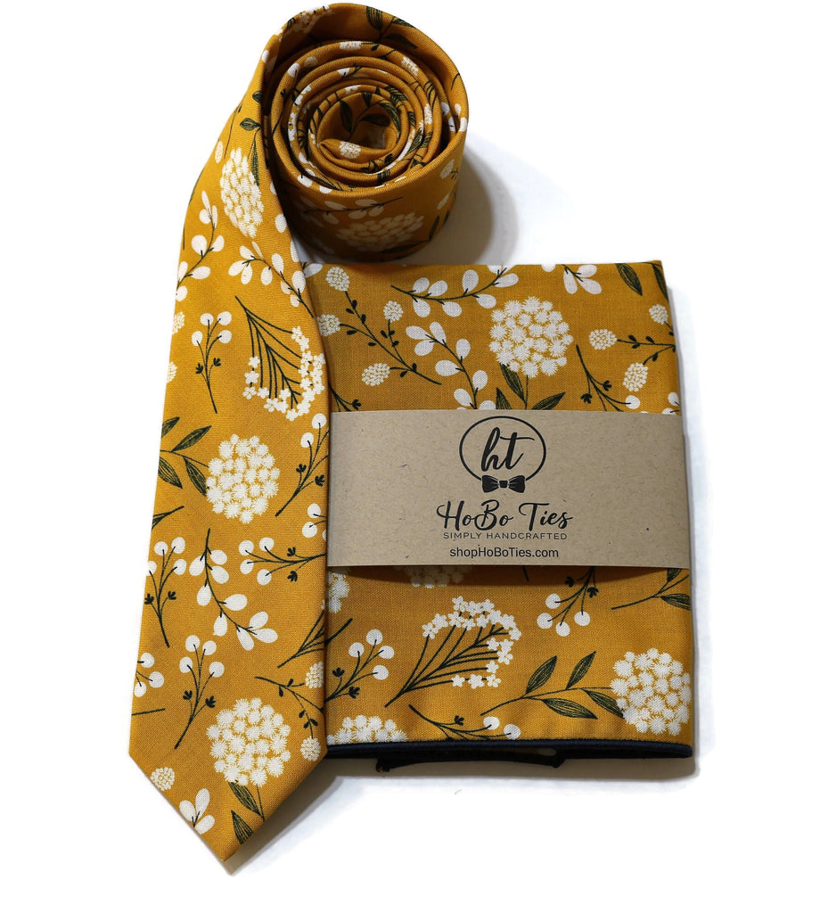 Mustard Floral Necktie